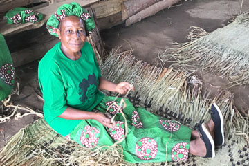 A villager making gifts