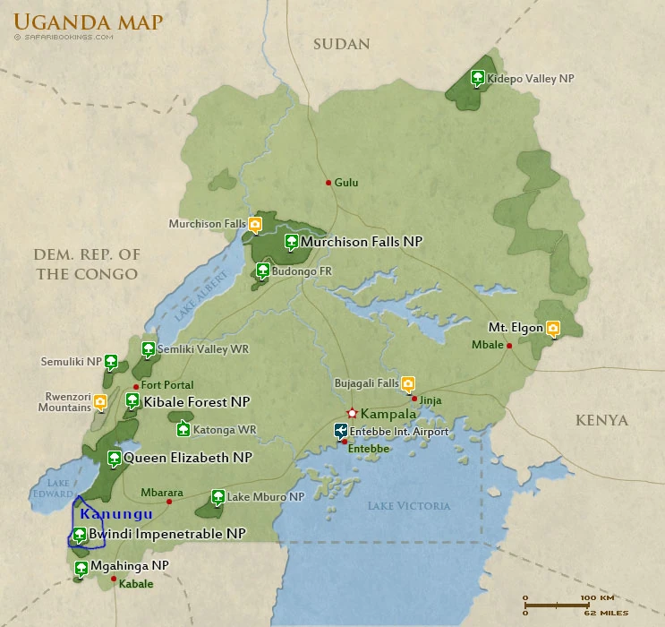 Map of Southwestern Uganda